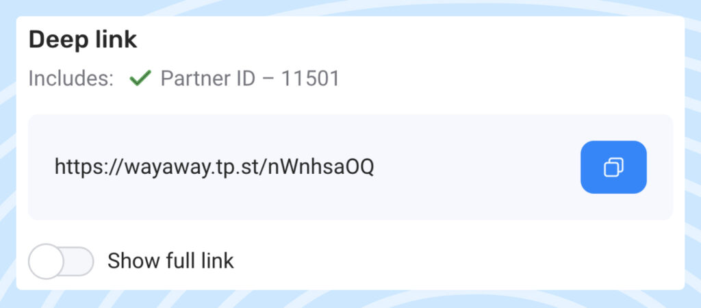 Short affiliate link in Travelpayouts Link shortener in Travelpayouts