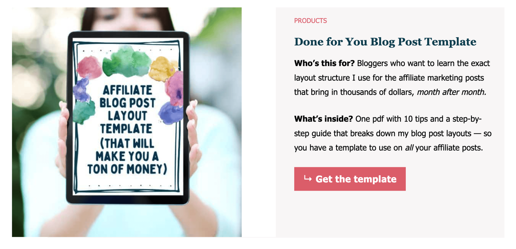 Shelly offers a variety of info products, including this Blog Post Template Blog Post Template from TravelBlogging101.