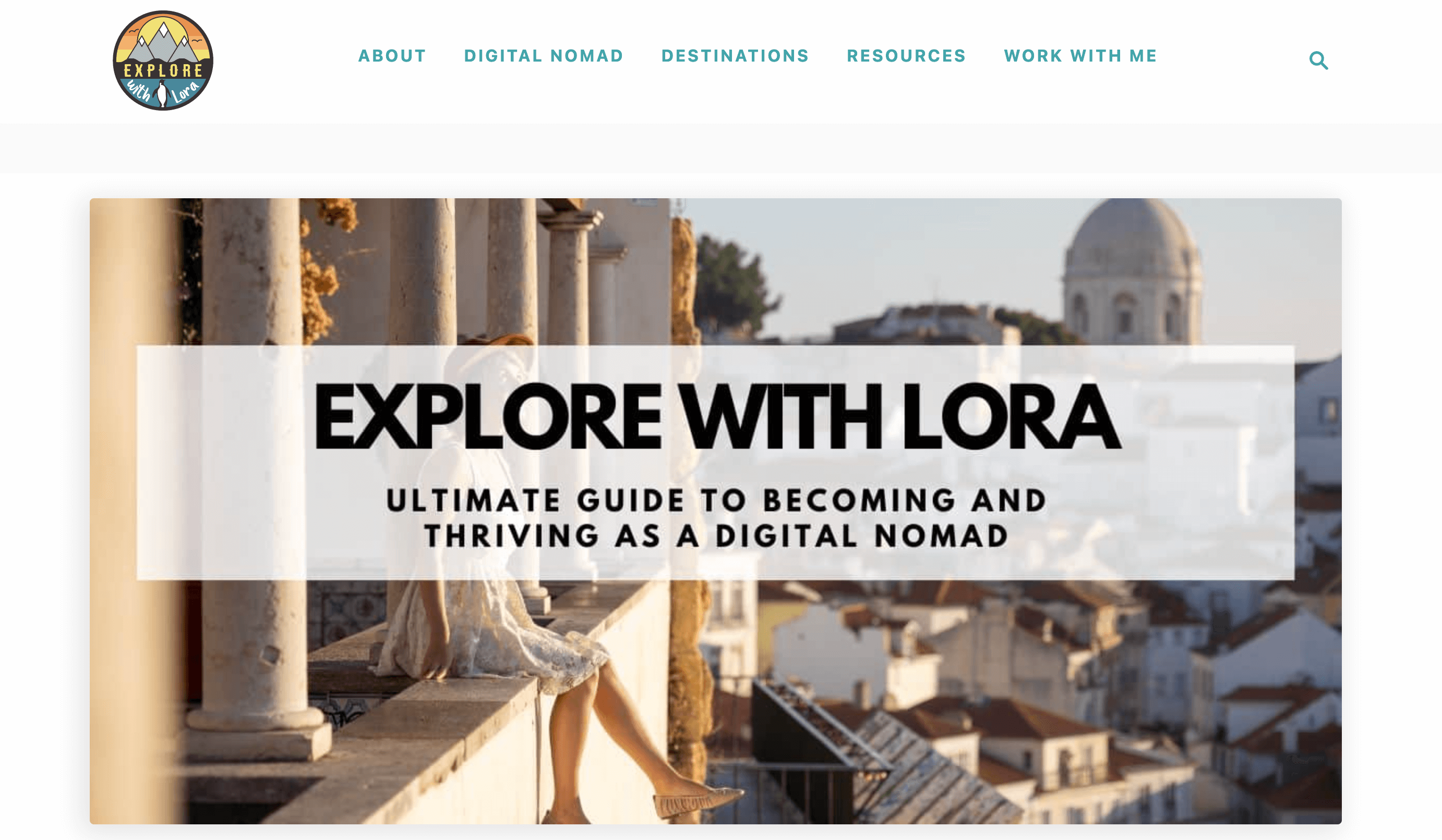 Explore with Lora Homepage Screenshot of the Explore with Lora Homepage