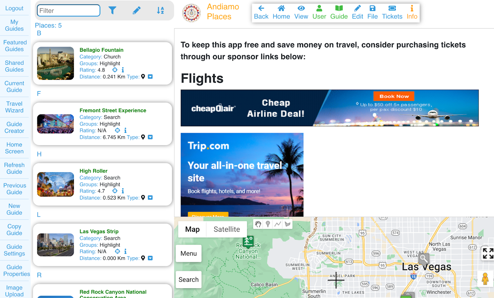 A dedicated screen called “Tickets” in the Andiamo Places app A dedicated screen called “Tickets” in the Andiamo Places app