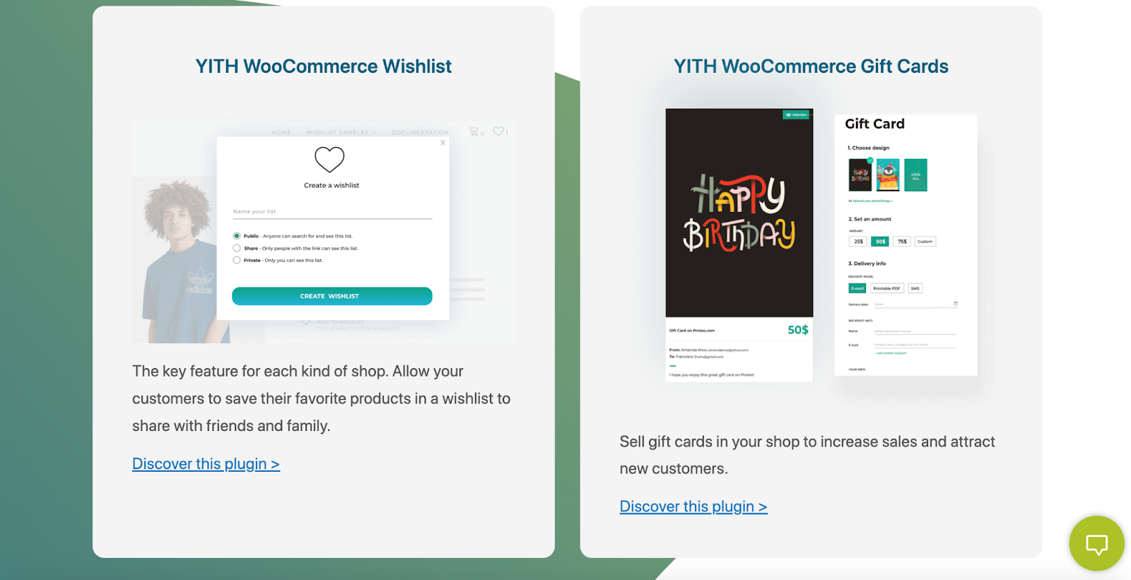 YITH WooCommerce homepage A screenshot of the YITH WooCommerce homepage featuring descriptions of various YITH plugins