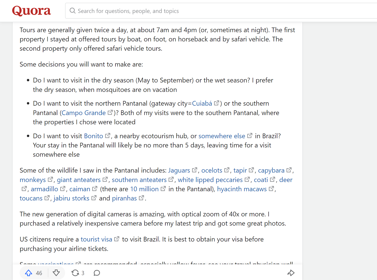 Example of links in a Quora answer Example of links in a Quora answer