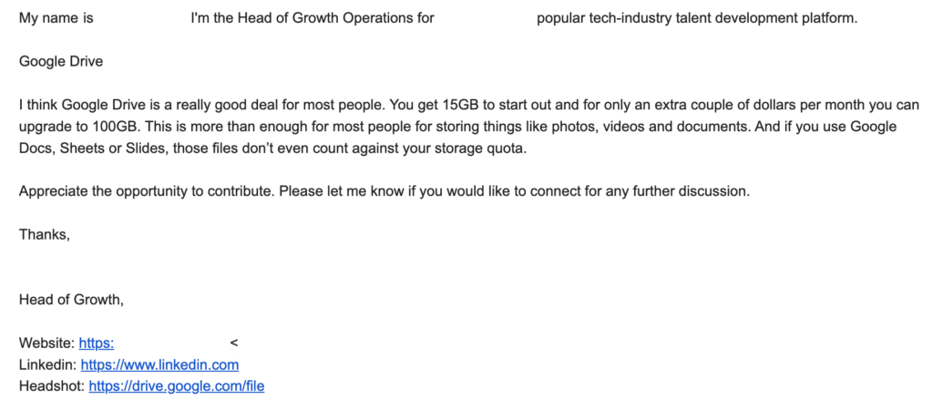 Example of an answer from a request on HARO Example of an answer from a request on HARO