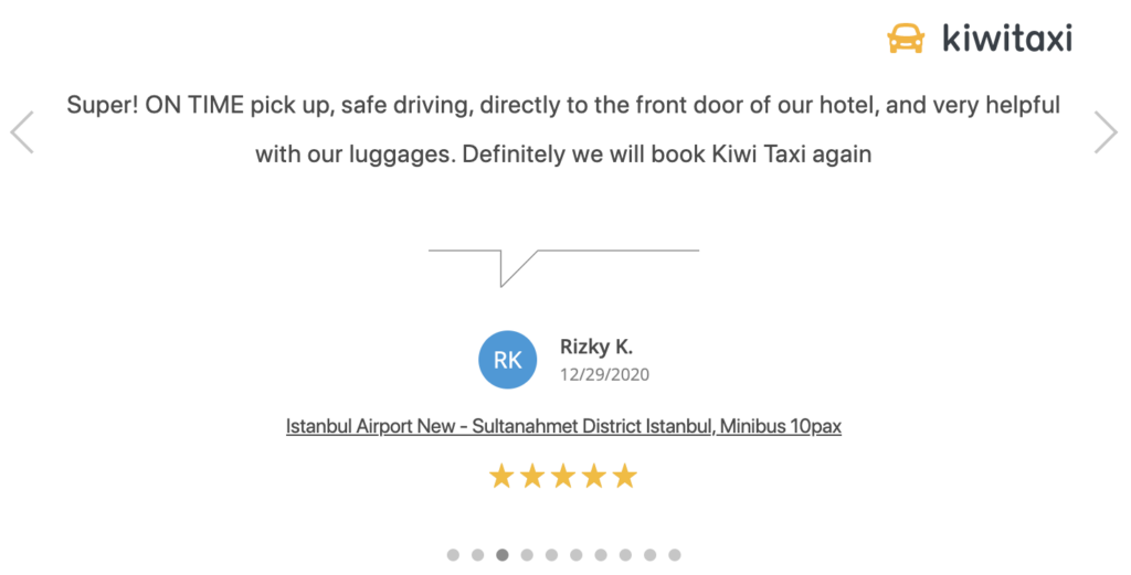 The reviews widget from KiwiTaxi partner program in Travelpayouts reviews widget from kiwitaxi affiliate program