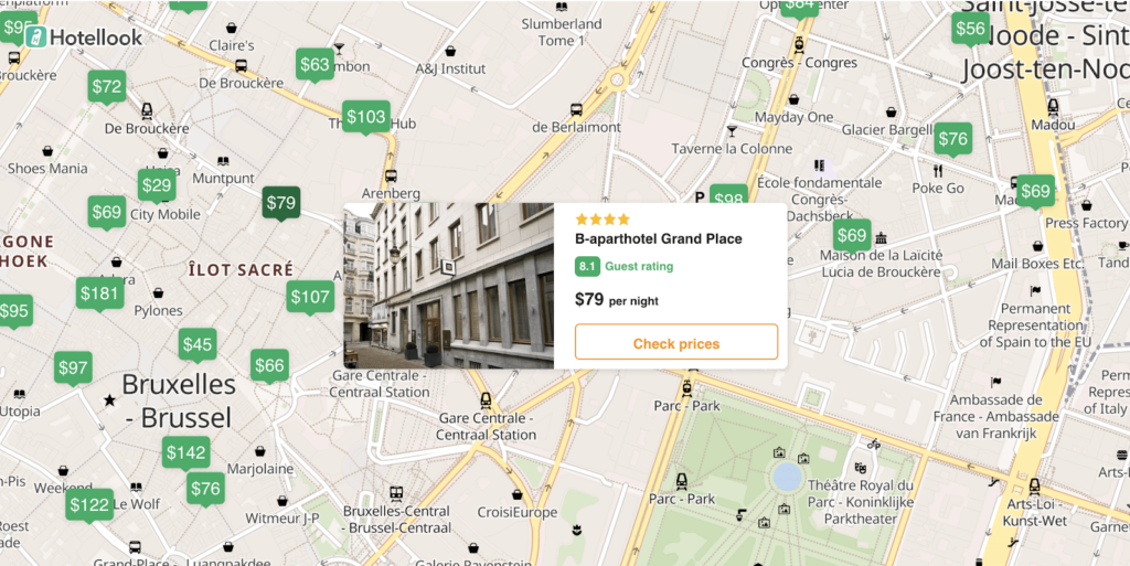 The map widget from Hotellook partner program in Travelpayouts map widget from hotellook affiliate program