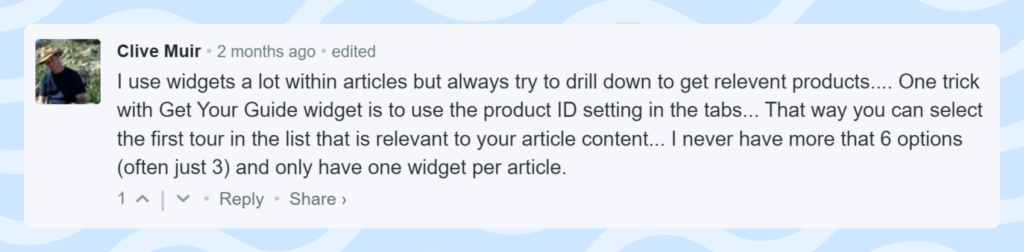 the number of products in widgets the number of offers per widget
