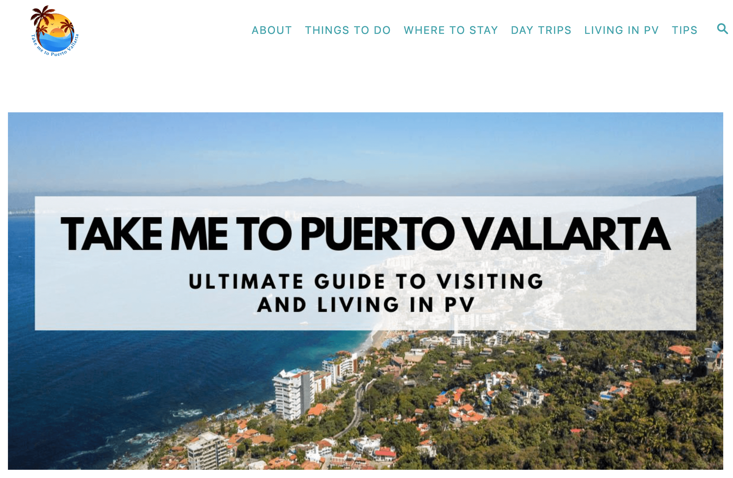 Take Me to Puerto Vallarta Homepage Screenshot of the Take Me to Puerto Vallarta Homepage