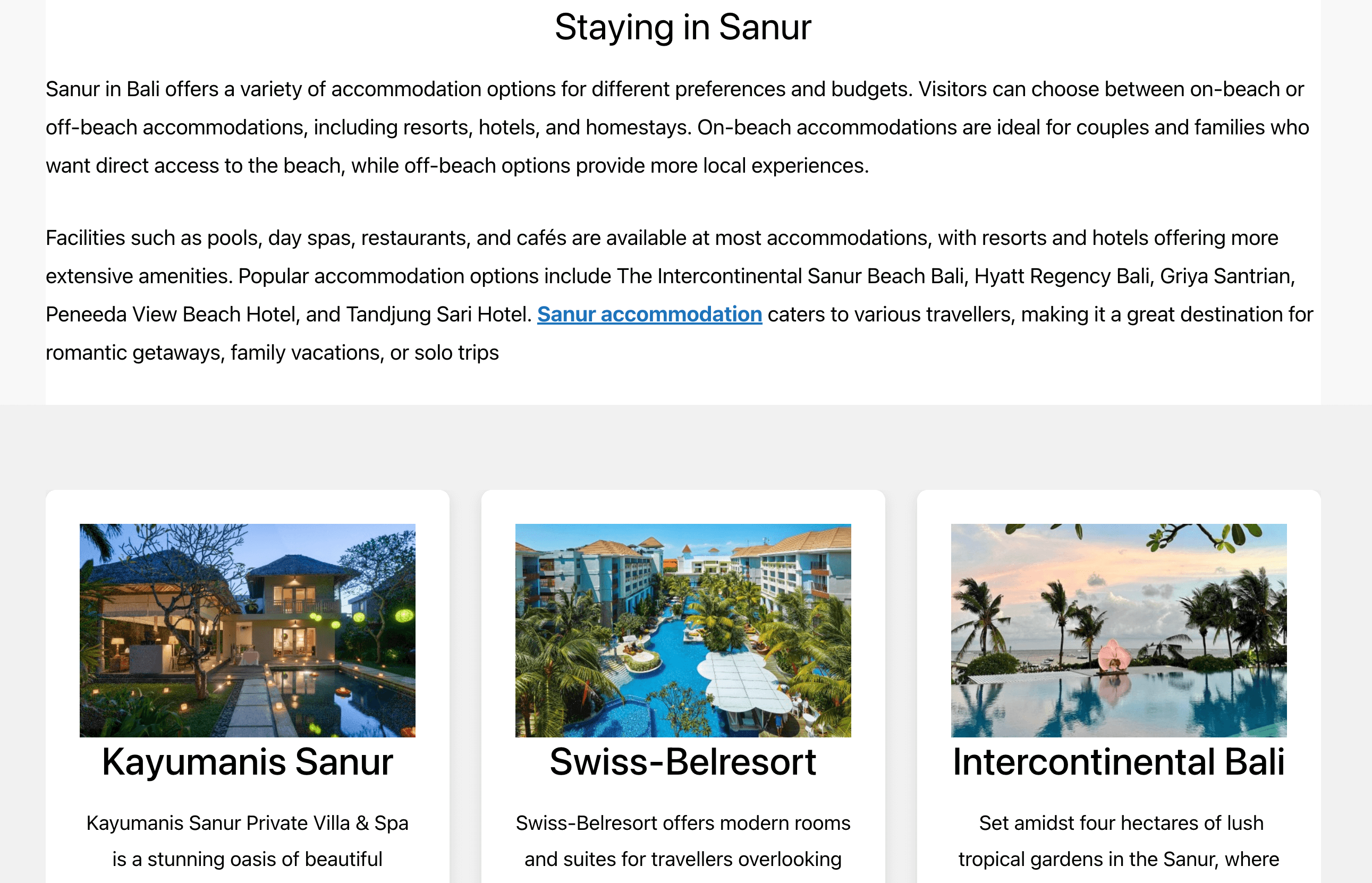 The Things to Do in Sanur website page The Things to Do in Sanur website page