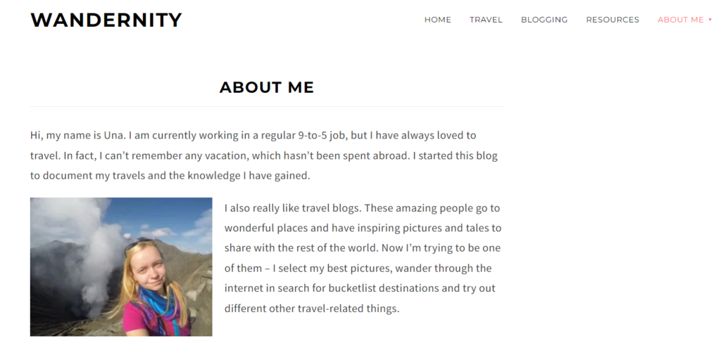 Wandernity about me page Wandernity about me page